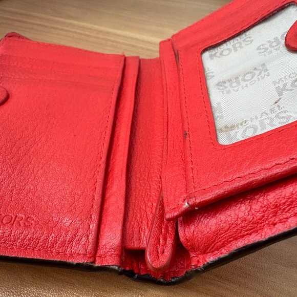 Michael Kors Scarlet Leather Wallet with Gold Accent - Picture 8 of 11